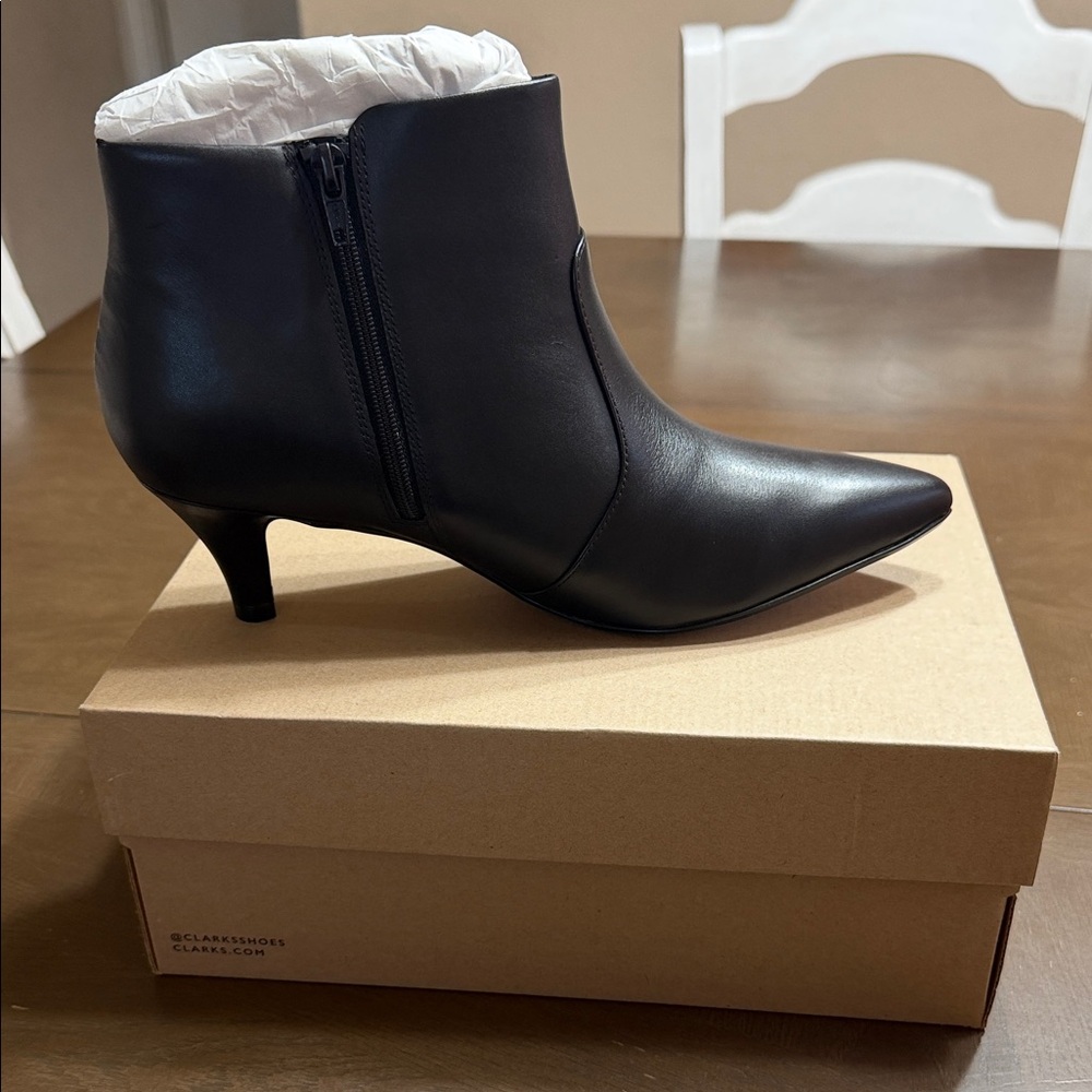Clarks Sleek Black Ankle Booties